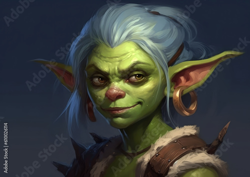 female goblin adventurer . Generative AI