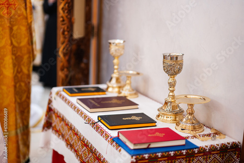 Holy Bible, chalice in the church