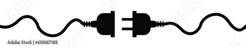 Electric plug icon symbol. Connection, socket with a plug, icons.Concept of 404 error connection.Electric plug icon on transparent background. Vector Illustration 
