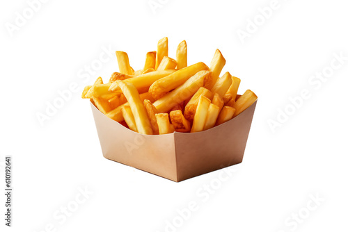 french fries on white background