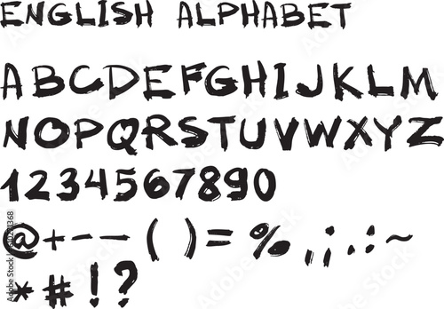 English handwritten alphabet