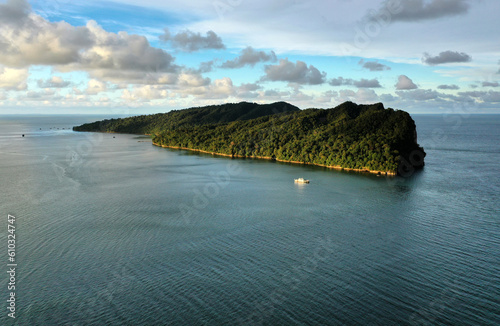 view of the sea from the sea. berhala island sandakan