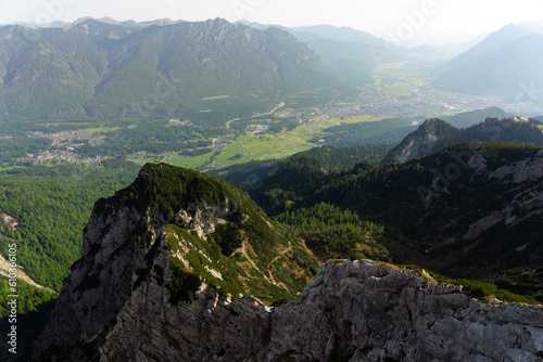 view from the mountain Osterfelderkopf over Garmisch-Partenkirchen