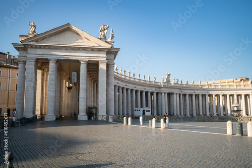 South colonnade at St. Peter's Square in Vatican. Italy