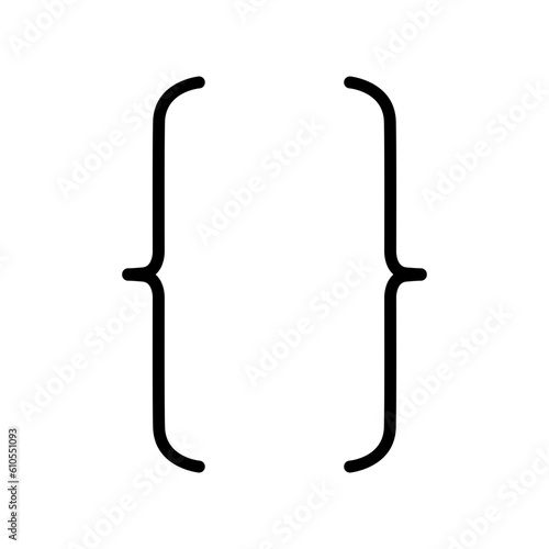 Curly bracket vector icon 