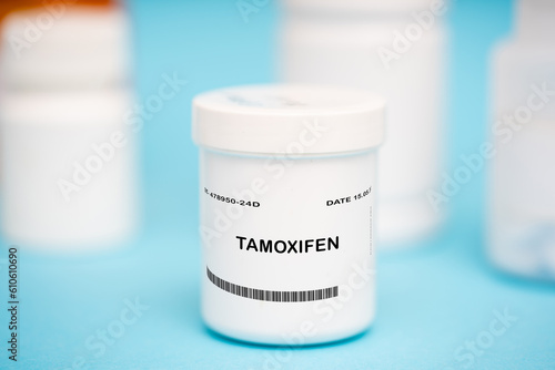 Tamoxifen medication In plastic vial