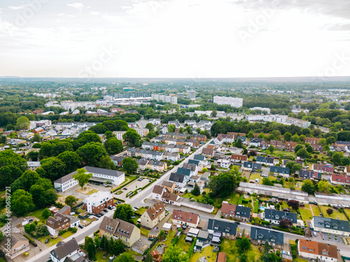 Scenic landscape from above aerial view in Marl Germany .