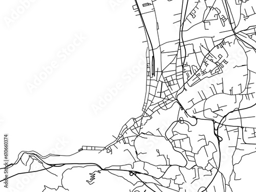 Vector road map of the city of Castellammare di Stabia in the Italy on a white background.