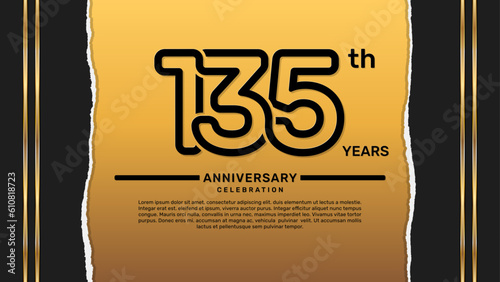 135 year anniversary celebration design template, vector template illustration