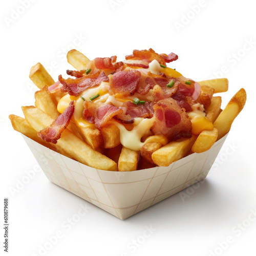 french fries with cheese and bacon