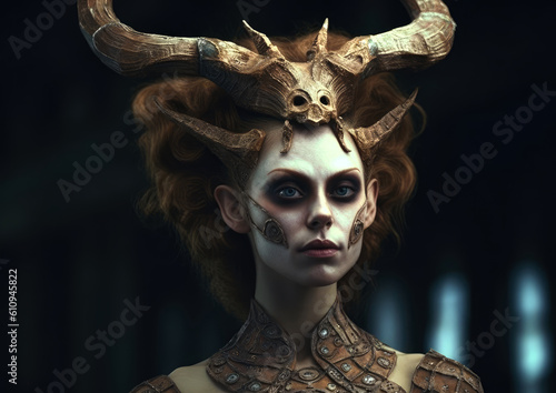 fantasy female satyr creature . Generative AI