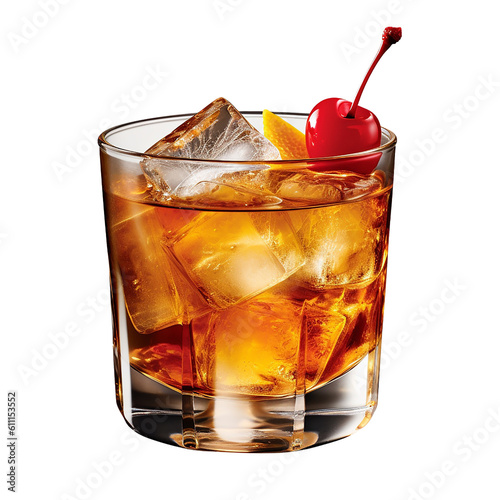 Old Fashioned drink png (Generative AI)