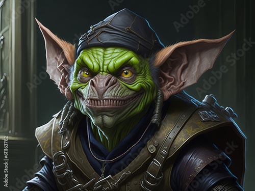 Portrait of a goblin thief. Generative AI