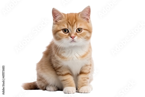 Munchkin cat isolated on transparent background. Generative AI