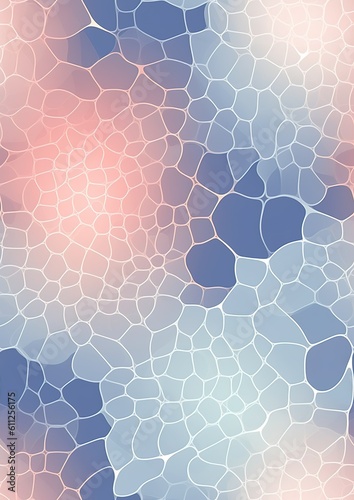 abstract background with a pattern of broken glass in blue and pink colors. created with generative AI technology.
