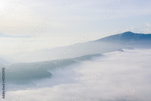 clouds in the bromo mountains indonesia
