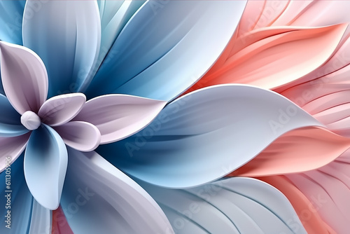 Creative abstract pastel paper craft flowers background
