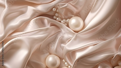Luminous silk drapes with foil flourishes, pearl euphoria