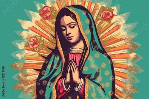 Beautiful lady of guadalupe mexico saint holy faith. Generative AI