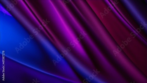 Black blue violet purple maroon red magenta silk satin. Color gradient. Colorful abstract background. Drapery, curtain. Soft folds. Shiny fabric. Generative ai
