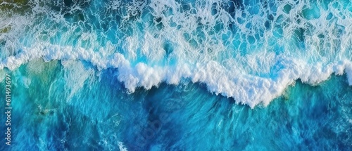 ocean waves blue ocean view from above -Created using generative AI tools