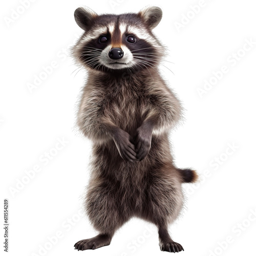 raccoon isolated on background.