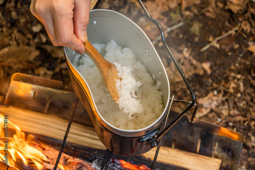アウトドア。はんごうでごはん rice cooker for outdoor and camping
