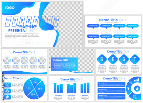 Creative business PowerPoint presentation slides template design. Use for modern keynote presentation background, brochure design, website slider, landing page, annual report, company profile 