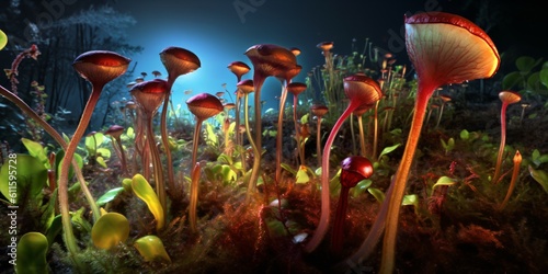 alien carnivorous plants, extraterrestrial lifeform, generative ai