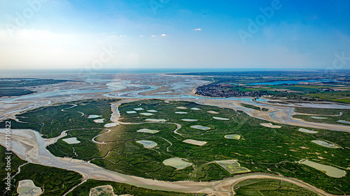 North of France and Bay of Somme in French Channel coastline