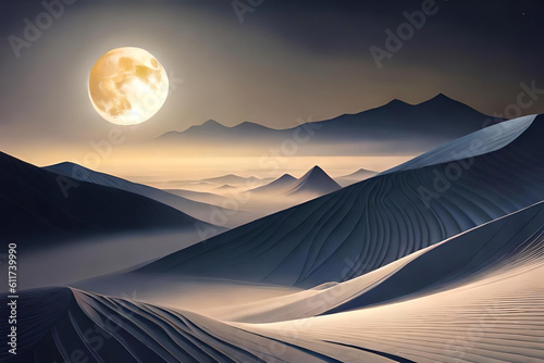 An abstract representation of the moon created using various light sources and shadows, highlighting its mystique