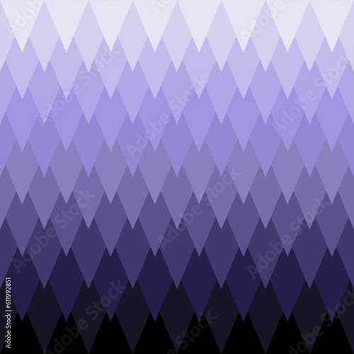 seamless pattern of purple triagles arrange light to dark. Pattern for textile, card, wallpaper, fashion, wrapping paper, decor, fabric, dress.