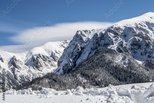 Tatry zima góry w śniegu, czerwone wierchy, Tatry Zachodnie, Tatrzański Park Narodowy, góra, góry, las, ferie, kościelisko, zakopane