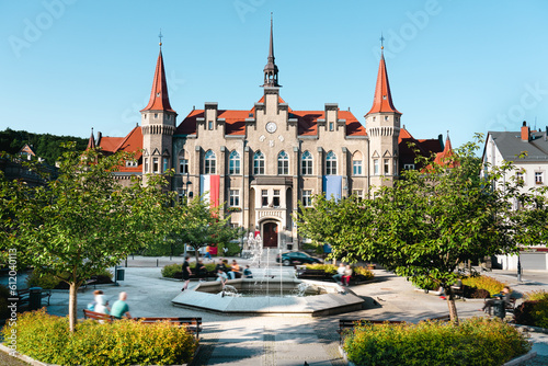 View of the center of Wałbrzych. Town hall.