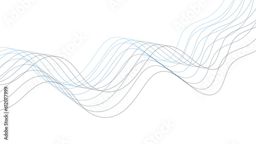 Modern abstract glowing wave background. Abstract colorful blue, black wave lines and technology background. Blue-violet abstract lines. Sound waves on a white background for your design. 
