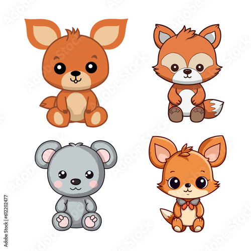 set of animals baby toy doll