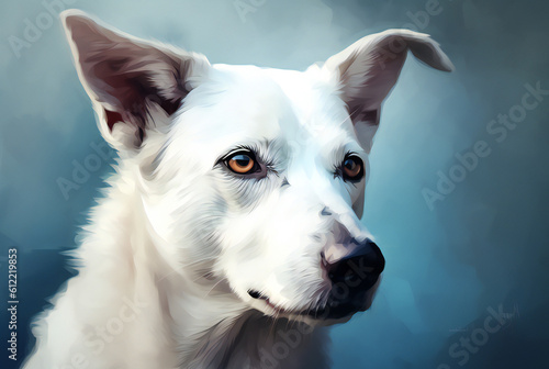 portrait of a white dog,ai generated