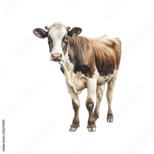 Krowa, wygenerowane przez AI, ilustracja bez tła