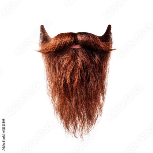A long beard and mustache. Generative ai