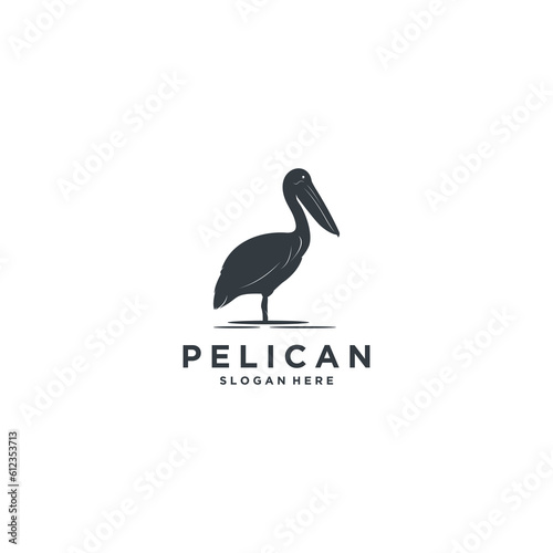 pelican logo template vector in white background