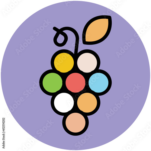 Eye catchy flat icon of grapes 