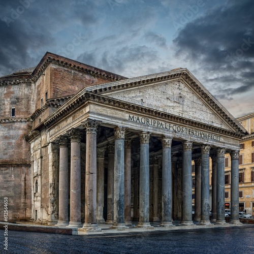 Dramatic shot of Pantheon in Rome, Italy