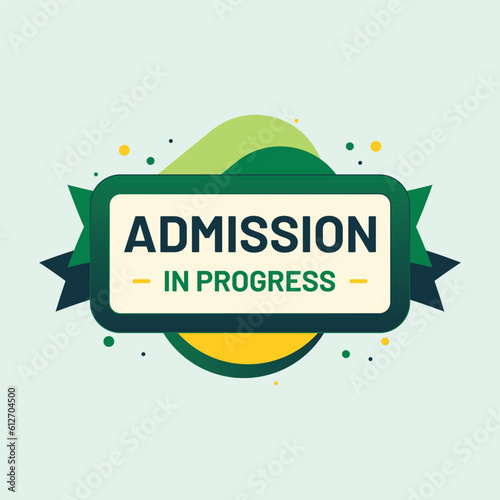 admission in progress badge label clipart vector for educational banner