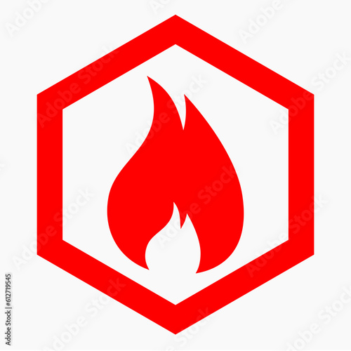 fire sign on a white background