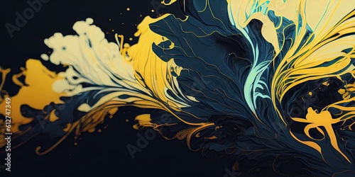 Graphical curve of waves Emotional work expressed in the fluid form of summer Abstract, elegant and modern illustrations in aggressive and flashy colorsby AI generated.