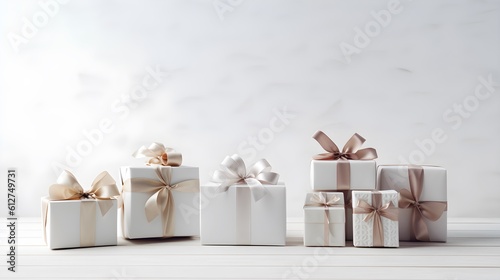 Un assortiment de cadeaux sur fond blanc
