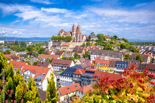 Historic town of Breisach cathedral and rooftops view