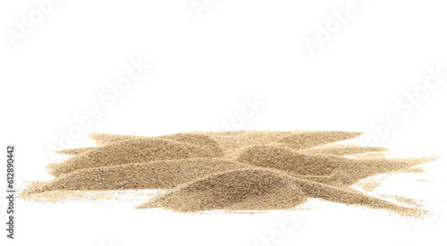 Desert sand pile, dune isolated on white background and texture, with clipping path