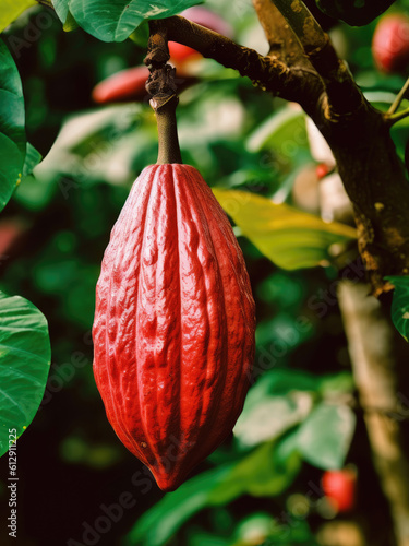 Cocoa fruit on a tree