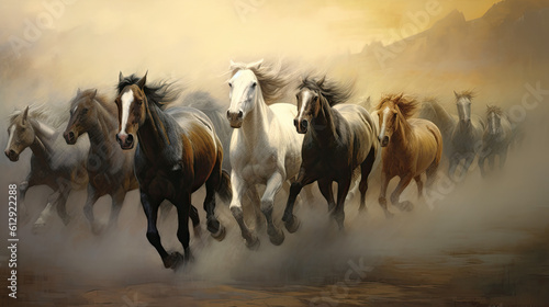 horses spirit animal running freedom - by generative ai